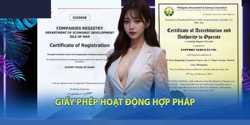 Giấy phép đến từ PAGCOR hoàn toàn hợp pháp tại Việt Nam